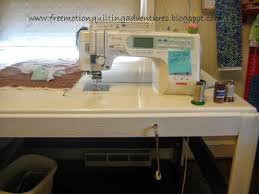 How To Make A Sewing Machine Table Great For Free Motion Quilting Diy Sewing Table Sewing Spaces Sewing Table
