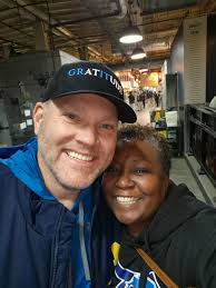 Detroit lions fan meets team bus drivers