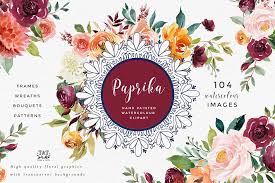 Download Paprika Watercolor Flower Clipart Design Cuts