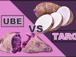 Colocasia esculenta is a tropical plant grown primarily for its edible corms, a root vegetable most commonly known as taro (/ˈtɑːroʊ, ˈtæroʊ/), kalo, dasheen or godere. Difference Between Ube And Taro Asian Recipe Ingredients