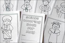 This one is not your typical coloring page, however, as it's set up more like a litany of saints mini book. Free Printable Saints Coloring Book For May Perfect Coloring Activity For Catholic Kids