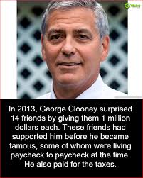 Clooney decided to pay it forward to his friends by purchasing 14 Tumi  suitcases, each filled with $1 million in cash. He asked his friends to  mark their calendars for a dinner