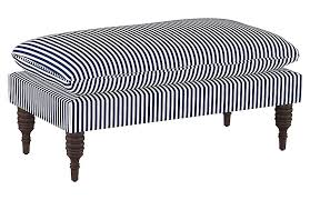 Black And White Striped Storage Ottoman Eva Pillow Top Bench Navy Stripe Linen White Storage Ottoman Living Room Bench Upholstered Bench