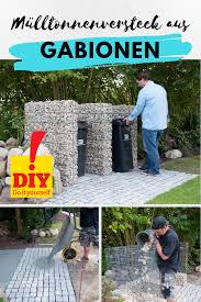 Mulltonnenversteck Aus Gabionen Bauen In 2020 Mulltonnenverkleidung Gabionen Und Mulltonnenverkleidung Selber Bauen