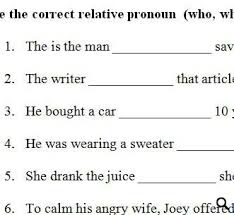What is a defining relative clause? Relative Clauses Worksheet