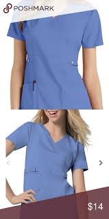 Cherokee Luxe Mock Wrap Scrub Tops Tops Scrub Tops Clothes Design