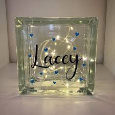 Personalised Glass Block Light Etsy