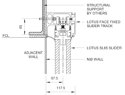 SL65 - Bi-Parting Face Slider - Face Fixed - Head Track - BIMcontent.com