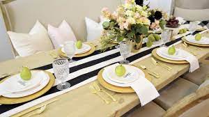 The stems of the wine glasses are in a deep blue. Setting The Table Family Dinners Maggie Holmes Youtube