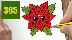 Add four evenly spaced petals. How To Draw A Poinsettia Cute Easy Step By Step Drawing Lessons For Kids Youtube