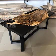 Black Epoxy With Walnut Wood Table For Home Etsy In 2020 Wood Table Resin Table Wood Table Design