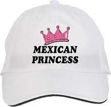 Makoroni - Mexican Princess Princess Hat Adjustable Cap, DesI45 White at  Amazon Men's Clothing store