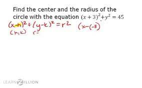 A circle is defined as all the points (x, y) in a plane a fixed distance away from a fixed center point. Find The Center And Radius Of A Circle Learnzillion