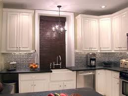 White Kitchen Black Counter Backsplash For White Cabinets Tin Tile Backsplash Metallic Backsplash
