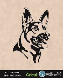 Black And White German Shepherd Painting Pin On Animal