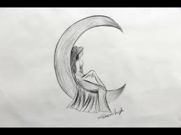 How To Draw Moon With Angel Step By Step Pencil Drawing Youtube Moon Drawing Angel Drawing Pencil Drawings
