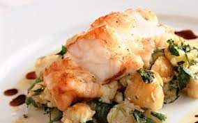 Rick Stein S Roasted Monkfish With Crushed Potatoes Olive Oil And Watercress Recipe Monkfish Recipes Watercress Recipes Fish Recipes