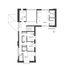 L shaped home plans offer an opportunity to create separate physical zones for public space and bedrooms and are often used to embrace a view or provide wind protection to a courtyard. European Style House Plan 4 Beds 3 Baths 3338 Sq Ft Plan 520 8 Bungalow House Plans L Shaped House Plans Guest House Plans