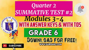 Start studying health quarter 1 module 2. Grade 6 Quarter 2 Summative Test 2 Modules 3 4 With Answer Keys And With Tos Download For Free Youtube