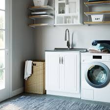 Kitchen sink front cabinet tray dryer. Bathroom And Laundry Room Vingli Laundry Cabinet With Sink Grey Cabinet With Drawer Stainless Steel Sink Faucet Combo For Kitchen Kitchen Bath Fixtures Tools Home Improvement Guardebem Com