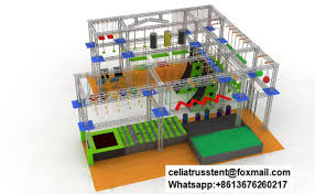 Stable Ninja Course Trampoline Equipment Structure Ninja Warrior Course Trampoline Ninja