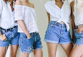 Put on the shorts and fold the edge of one. Diy Denim Cut Offs Four Ways Collective Gen
