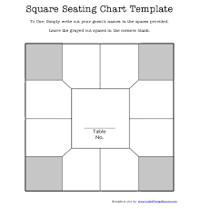 Free Printable Square Table Seating Chart Template For