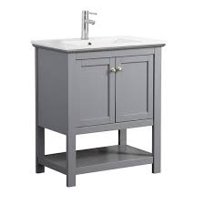 Find the perfect furnishings for your dream bathroom! Fresca Bradford 30 In W Traditional Bathroom Vanity In Gray With Ceramic Vanity Top In White With White Basin Fvnhd0105gr Cmb The Home Depot