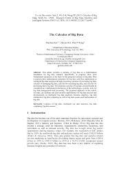 Pdf The Calculus Of Big Data