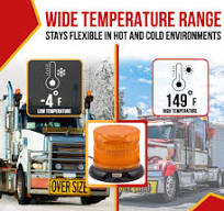 5" Amber LED Short Dome Strobe Light for Emergency & Escort Vehicles,  12–24V DC, Multiple Flash Patterns, SAE Class 1 - Magnetic