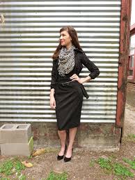 Black And White Houndstooth Skirt Outfit Black Pencil Skirt Black Tank Black Jacket Black And White Houndstooth Scarf Ladylike Dress Fashion Fashion Dresses