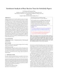 The research paper is about computer science and how science is a part of it. Pdf Sentiment Analysis Of Peer Review Texts For Scholarly Papers