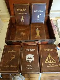 Made Leather Bound Copies Of The Harry Potter Books For My Wife For Christmas Harry Potter Book Set Harry Potter Books Harry Potter