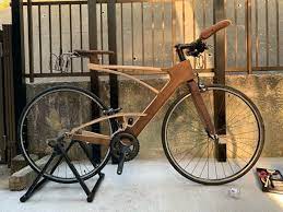 木製ロードバイク３号車 主な加工作業が終わって仮組みをする 木の自転車 ロードバイク バイク