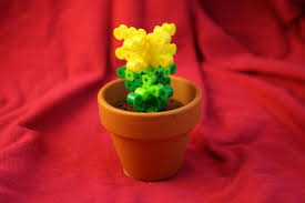 3d Minecraft Inspired Flower In Pot Made Of Perler Beads Minecraft Perler Perler Beads Perler
