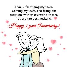 1st Wedding Anniversary Wishes For Your Husband True Love Words