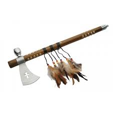 All of our tomahawks and tomahawk pipes are native american made and come with a certificate of authenticity. Indian Tomahawk With Feathers