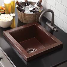 rectangular copper drop in bar sink