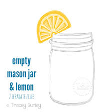 This set of printable labels includes four different lovely designs for apricot butter, strawberry jam, cherry chutney, and a tasty homemade blank label. Mason Jar Clip Art Mason Jar With Lemon Invitation Paper Etsy