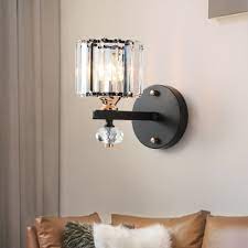 5 out of 5 stars with 1 reviews. Crystal Cylinder Wall Sconce Light Modern Metal 1 Head Wall Lamp Sconce In Black For Indoor Takeluckhome Com