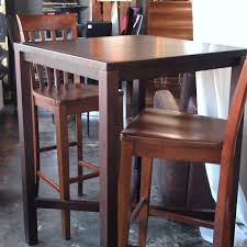 10759 High Top Bar Style Wood Table With 2 Chairs Bar Table Pub Style Table High Top Table Kitchen