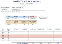 excel timesheet calculator template for 2019 free download