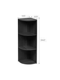 Archibald corner bookcase andover mills wayfair north america $ 145.99. Iris 35 H 3 Tier Corner Curved Shelf Black Office Depot