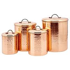 Shop for kitchen canisters in food storage containers. Hammered Copper 4 Piece Canister Set Kitchen Storage By Nickangelo S Buy Online In Canada At Canada Desertcart Com Productid 121854323