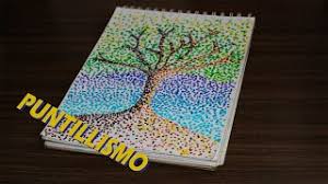 Tutorial de dibujo de un arbol para niños. Dibujo Tecnica De Puntillismo El Arbol Cute766