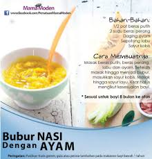 Mpasi bisa membantu menunjang beberapa nutrisi tambahan untuk tumbuh kembang si. Resepi Bubur Nasi Bayi 8 Bulan