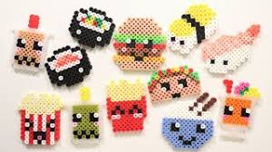 One of my kids' favorite indoor activities is designing with perler beads (aka melty beads or fuse beads). 10 Easy Perler Bead Diy Food Keychains And Magnets Youtube