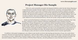 Self Biography Examples For Work Project Manager Bio Example Bio Project Management Artist Bio Example