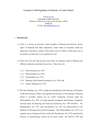 These rules may be called the. A Working Paper On Consumer Credit Laws In Malaysia