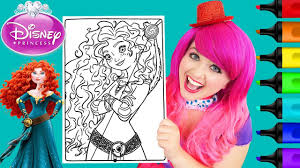 Search images from huge database containing over 620,000 we have collected 33+ disney princess merida coloring page images of various designs for you to color. Coloring Brave Merida Disney Princess Coloring Page Prismacolor Paint Markers Kimmi The Clown Youtube